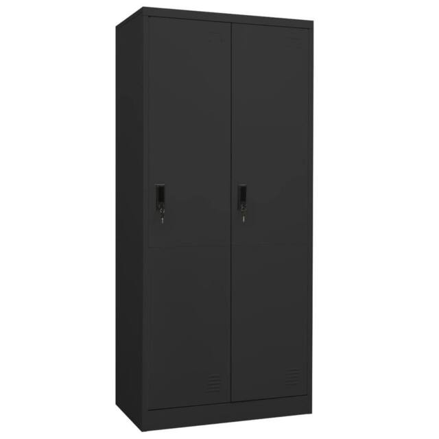 Berkfield Home Wardrobe Anthracite 80x50x180 cm Steel in Black - Size: 80 x 50 x 180 cm - image 1