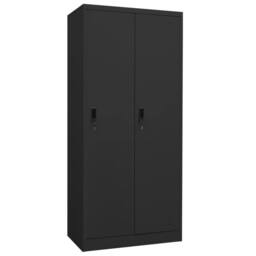 Berkfield Home Wardrobe Anthracite 80x50x180 cm Steel in Black - Size: 80 x 50 x 180 cm - thumbnail 1
