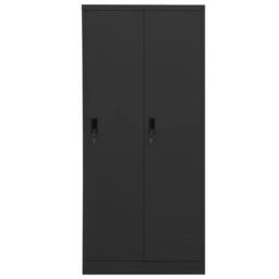 Berkfield Home Wardrobe Anthracite 80x50x180 cm Steel in Black - Size: 80 x 50 x 180 cm - thumbnail 2