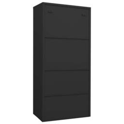 Berkfield Home Wardrobe Anthracite 80x50x180 cm Steel in Black - Size: 80 x 50 x 180 cm - thumbnail 4