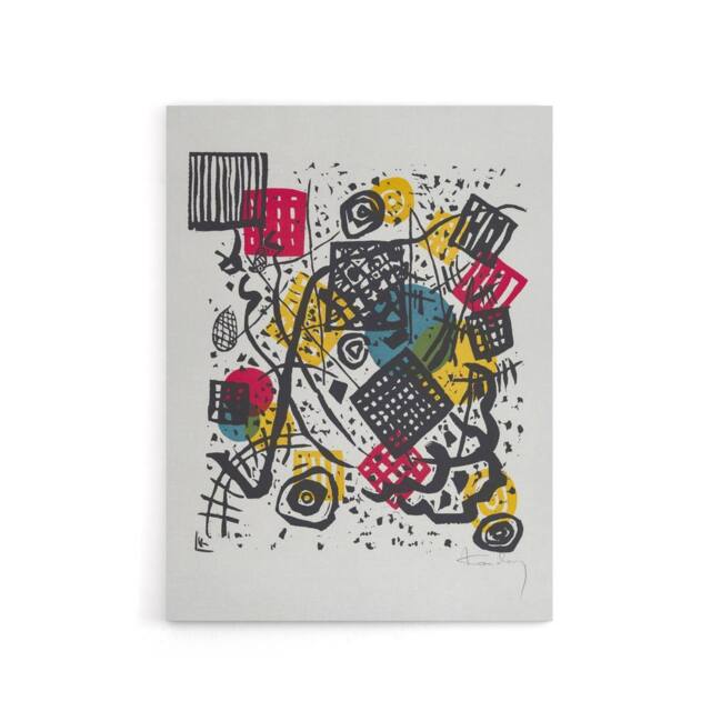 "Artery8 Small Worlds V Abstract Painting Kandinsky Canvas Wall Art Print in White - Size: W12"" x H16""" - image 1