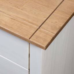 Berkfield Home Modern Bedside Cabinet White 46x40x57 cm Pinewood Panama Range - Size: 46 x 40 x 57 cm - thumbnail 8