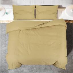 Berkfield Home Elegant Duvet Cover Set Taupe 135x200 cm Light-weight Microfiber - thumbnail 5