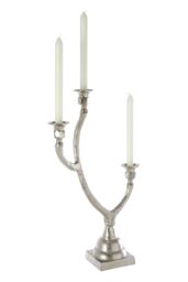Orsina Set of 2 Antler Design 3 Candle Holder Stand, Christmas Candlestick Holder with Decorative Finish in Silver - thumbnail 2