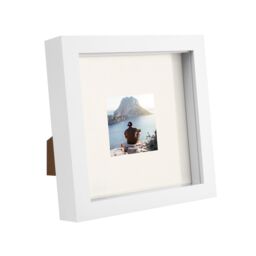 "Nicola Spring 6"" x 6"" White 3D Box Photo Frame - 2"" x 2"" Mount in Ivory" - thumbnail 1