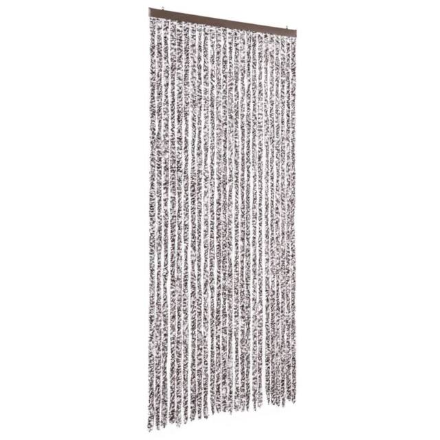 Berkfield Home Fly Curtain Brown & Beige 100x230 cm Chenille - image 1