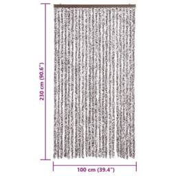 Berkfield Home Fly Curtain Brown & Beige 100x230 cm Chenille - thumbnail 7