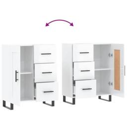 Berkfield Home Sideboard High Gloss White 69.5x34x90 cm Engineered Wood - thumbnail 9