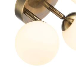 Happy Homewares Modern Triple Opal Glass Globe IP44 Rated Bathroom Metal Ceiling Light in Metallic Gold - thumbnail 5