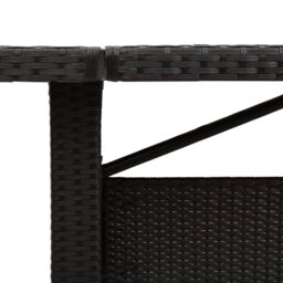 Berkfield Home Garden Table with Acacia Wood Top Black 240x90x75 cm Poly Rattan - Size: 240 x 90 x 75 cm - thumbnail 8