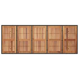 Berkfield Home Garden Table with Acacia Wood Top Black 240x90x75 cm Poly Rattan - Size: 240 x 90 x 75 cm - thumbnail 7