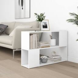 Berkfield Home Decorative Book Cabinet White 100x24x63 cm Engineered Wood - Size: 100 x 24 x 63 cm - thumbnail 6