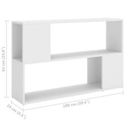 Berkfield Home Decorative Book Cabinet White 100x24x63 cm Engineered Wood - Size: 100 x 24 x 63 cm - thumbnail 7