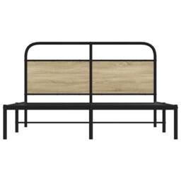 Berkfield Home Bed Frame Without Mattress 150x200 cm King Size Sonoma Oak Wood in Brown - thumbnail 4