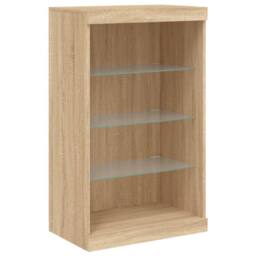 Berkfield Home Sideboard with LED Lights Sonoma Oak 60.5x37x100 cm in Light Brown - thumbnail 3