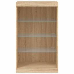Berkfield Home Sideboard with LED Lights Sonoma Oak 60.5x37x100 cm in Light Brown - thumbnail 6