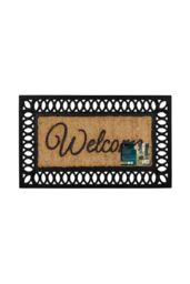 JVL Orana Embossed Rubber Tuffscrape Coir Doormat 40x70cm in Natural - Size: 40 cm x 70 cm - thumbnail 6