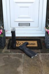 JVL Orana Embossed Rubber Tuffscrape Coir Doormat 40x70cm in Natural - Size: 40 cm x 70 cm - thumbnail 2