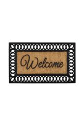JVL Orana Embossed Rubber Tuffscrape Coir Doormat 40x70cm in Natural - Size: 40 cm x 70 cm - thumbnail 1
