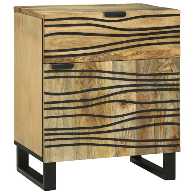 Berkfield Home Bedside Cabinet 50x33x60 cm ‚Äì Solid Mango Wood in Brown - Size: 50 x 33 x 60 cm - image 1