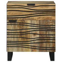 Berkfield Home Bedside Cabinet 50x33x60 cm ‚Äì Solid Mango Wood in Brown - Size: 50 x 33 x 60 cm - thumbnail 3