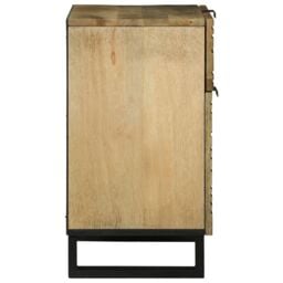 Berkfield Home Bedside Cabinet 50x33x60 cm ‚Äì Solid Mango Wood in Brown - Size: 50 x 33 x 60 cm - thumbnail 4