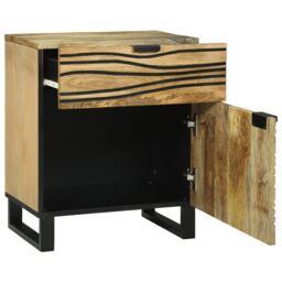 Berkfield Home Bedside Cabinet 50x33x60 cm ‚Äì Solid Mango Wood in Brown - Size: 50 x 33 x 60 cm - thumbnail 2