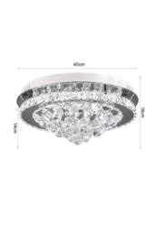 Round Crystal Cluster Flush Mount Ceiling Light in Silver - thumbnail 5