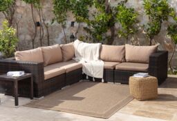 Livabliss Mirage-Cottage Tan Black Fringe Jute-Look In- & Outdoor Rug in Beige - Size: 160 cm x 215 cm - thumbnail 8