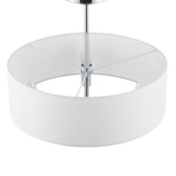 Happy Homewares Traditional Chandelier Semi Flush Ceiling Light with Linen Shade in Silver - thumbnail 3