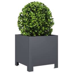 Berkfield Home Garden Planters 2 pcs Anthracite 30x30x30 cm Steel in Dark Grey - Size: 30 x 30 x 30 cm - thumbnail 4