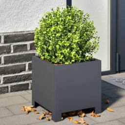 Berkfield Home Garden Planters 2 pcs Anthracite 30x30x30 cm Steel in Dark Grey - Size: 30 x 30 x 30 cm - thumbnail 2