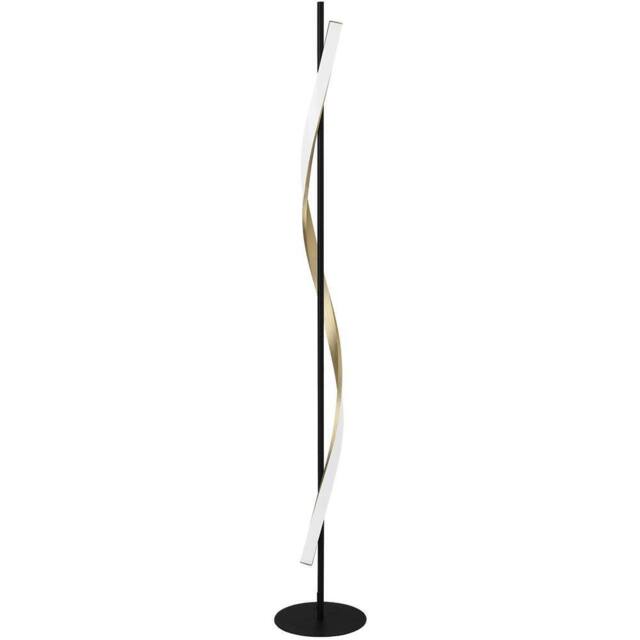 Loops Stylish Black & Brushed Brass LED Floor Lamp for Modern Interiors - image 1