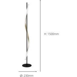 Loops Stylish Black & Brushed Brass LED Floor Lamp for Modern Interiors - thumbnail 4