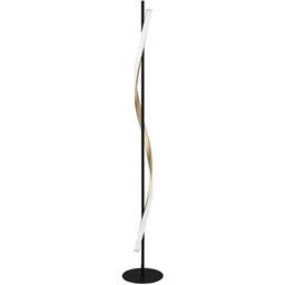 Loops Stylish Black & Brushed Brass LED Floor Lamp for Modern Interiors - thumbnail 1