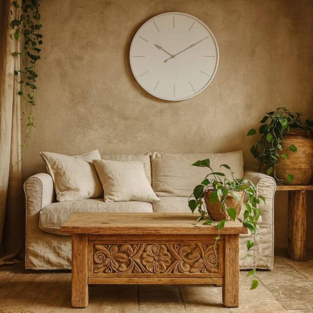 Wyld Haus Large Minimalist White Round Wall Clock - image 1