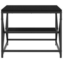 Berkfield Home Black Oak Coffee Table with Shelf, 51x50x40 cm, Made from Engineered Wood - Size: 51 x 50 x 40 cm - thumbnail 7