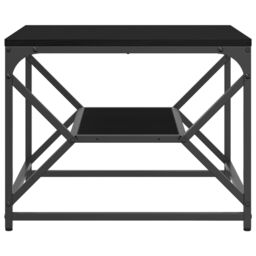 Berkfield Home Black Oak Coffee Table with Shelf, 51x50x40 cm, Made from Engineered Wood - Size: 51 x 50 x 40 cm - thumbnail 6