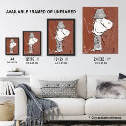 "Artery8 Samurai 1920 Vintage Japanese Retro Japan Wall Art Print Sekka in Brown - Size: W12"" x H16""" - thumbnail 3