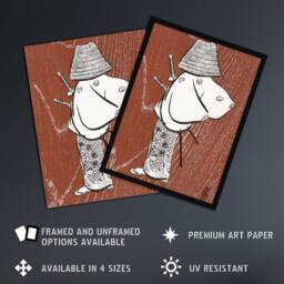 "Artery8 Samurai 1920 Vintage Japanese Retro Japan Wall Art Print Sekka in Brown - Size: W12"" x H16""" - thumbnail 2