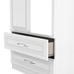 Ready Assembled 2 U Oxford 2 Door 2 Drawer Mirrored Wardrobe (Ready Assembled) in White - thumbnail 7
