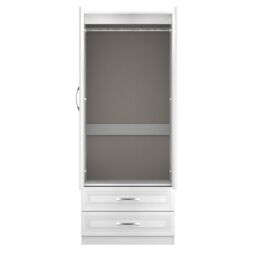 Ready Assembled 2 U Oxford 2 Door 2 Drawer Mirrored Wardrobe (Ready Assembled) in White - thumbnail 8