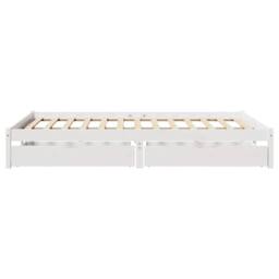 Berkfield Home Full Bed Frame without Mattress White 140x200 cm Solid Wood Pine - thumbnail 5