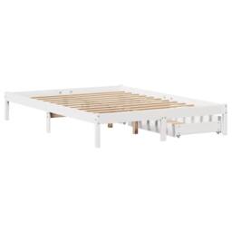 Berkfield Home Full Bed Frame without Mattress White 140x200 cm Solid Wood Pine - thumbnail 6