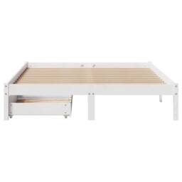 Berkfield Home Full Bed Frame without Mattress White 140x200 cm Solid Wood Pine - thumbnail 4