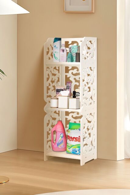 Living and Home White 3 Tier Corner Shelf Unit Freestanding Small Corner Shelves - image 1