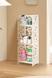 Living and Home White 3 Tier Corner Shelf Unit Freestanding Small Corner Shelves