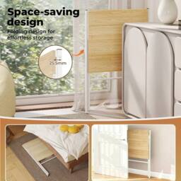 EONLION Folding Computer Desk Office PC Laptop Table in Beige - Size: 100 cm - thumbnail 5