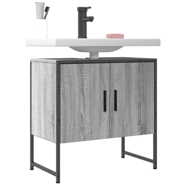 Berkfield Home Bathroom Sink Cabinet Grey Sonoma 60x33x60 cm Engineered Wood - Size: 60 x 33 x 60 cm - image 1