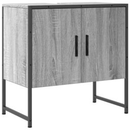 Berkfield Home Bathroom Sink Cabinet Grey Sonoma 60x33x60 cm Engineered Wood - Size: 60 x 33 x 60 cm - thumbnail 2